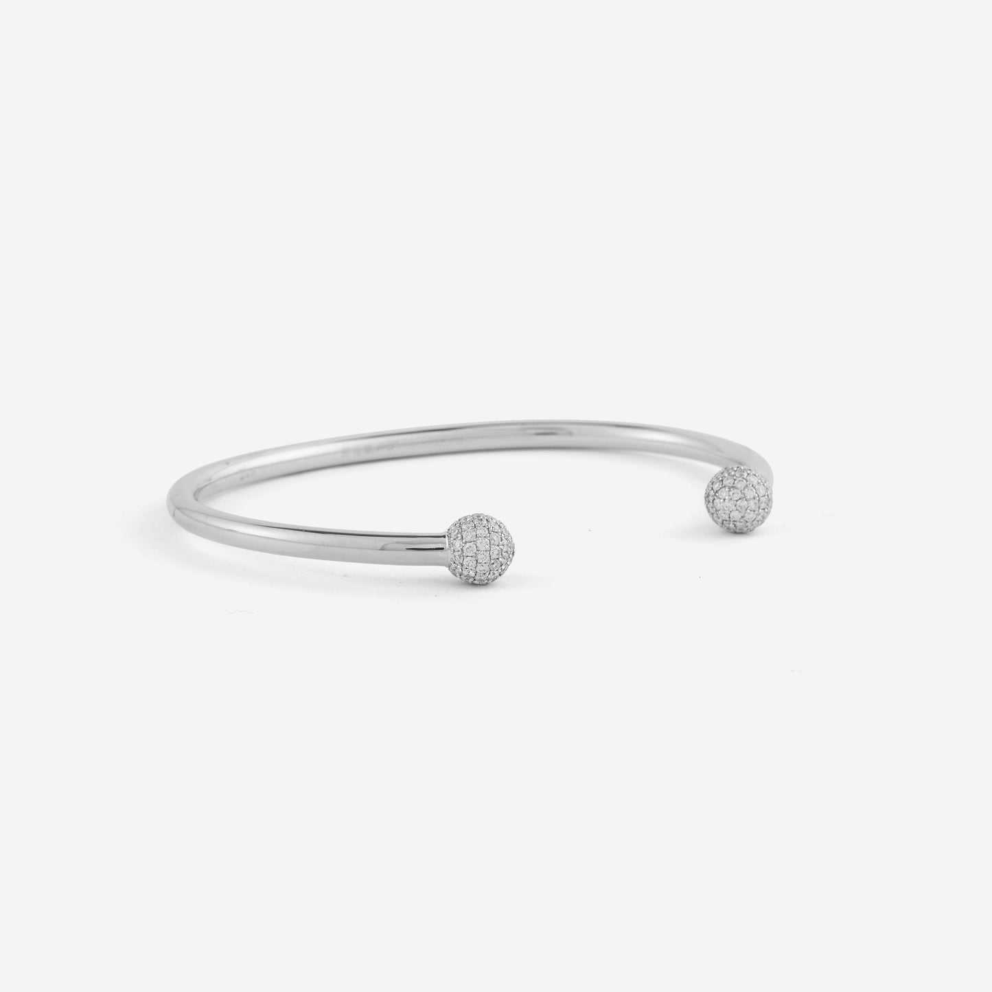 Round Diamond Open Bangle