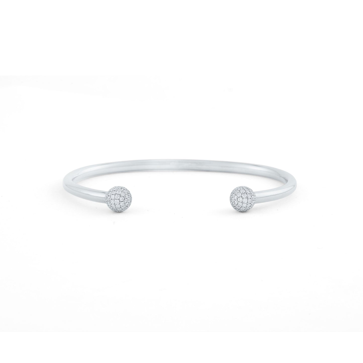 Round Diamond Open Bangle