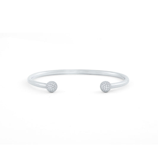 Round Diamond Open Bangle