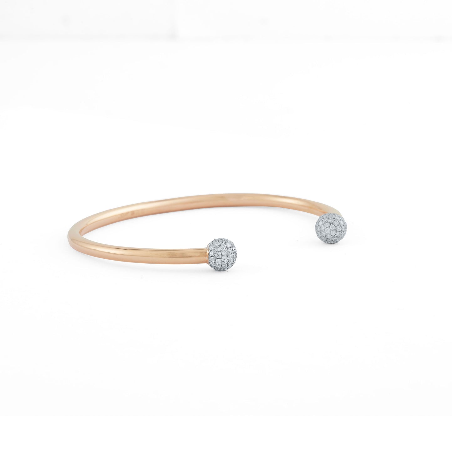 Round Diamond Open Bangle