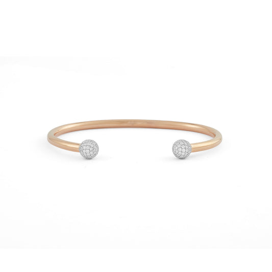 Round Diamond Open Bangle