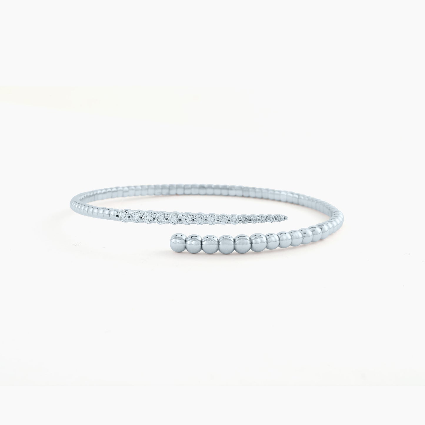 Crossed Diamond Bead Bangle