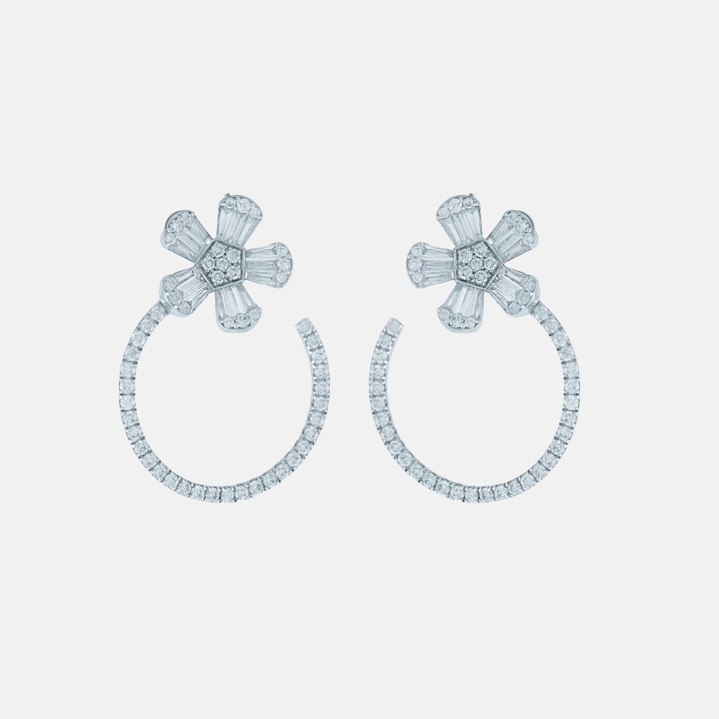 Flower Hoop Earrings