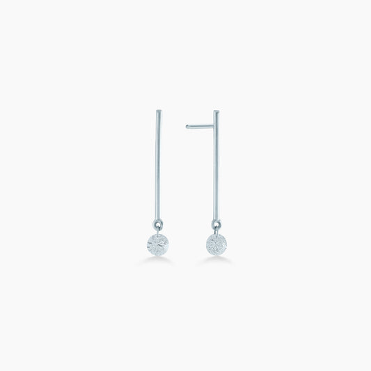 18KT White Lazer Drill Dangle Earrings