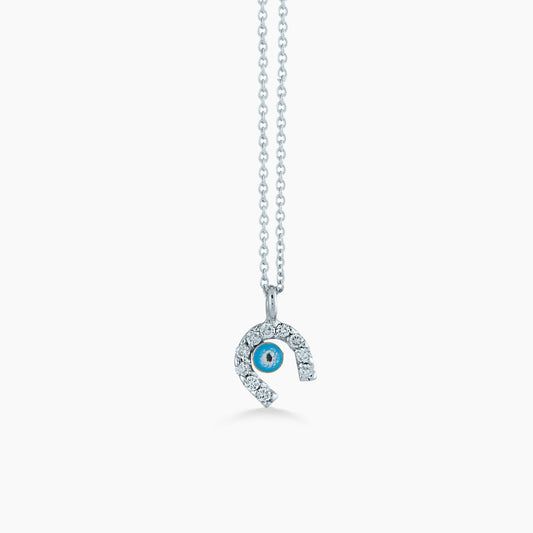 Evil Eye Horse Shoe Necklace