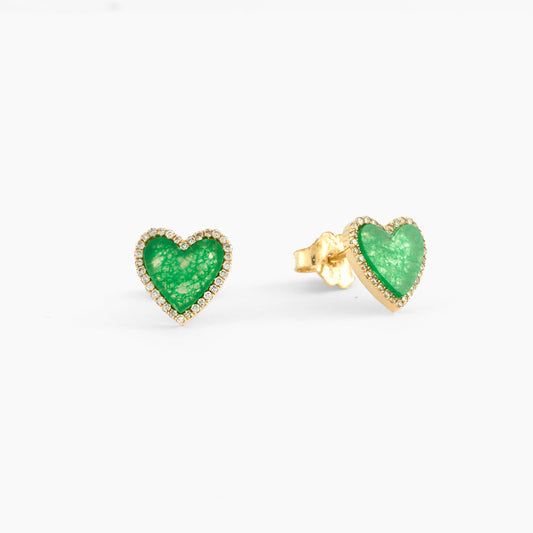 Heart Jade Earrings